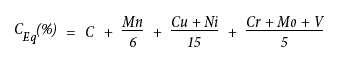 Formel Ermittlung des Kohlenstoffäquivalents (CEV)